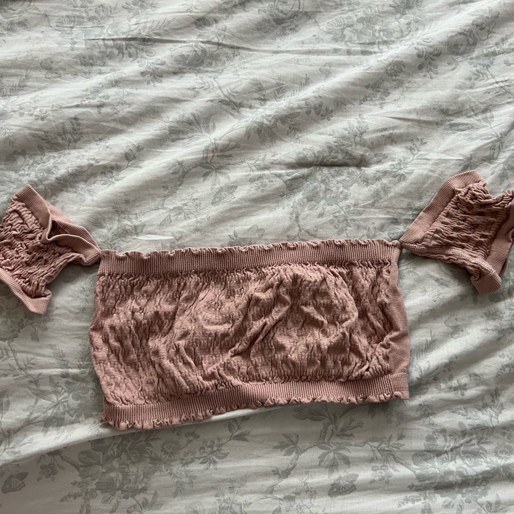 Pink Off-Shoulder Crop Top